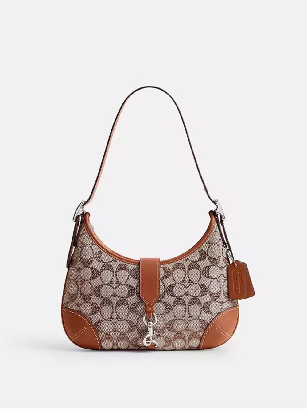 COACH Hampton Hobo Bag in Crystal signature Jacquard